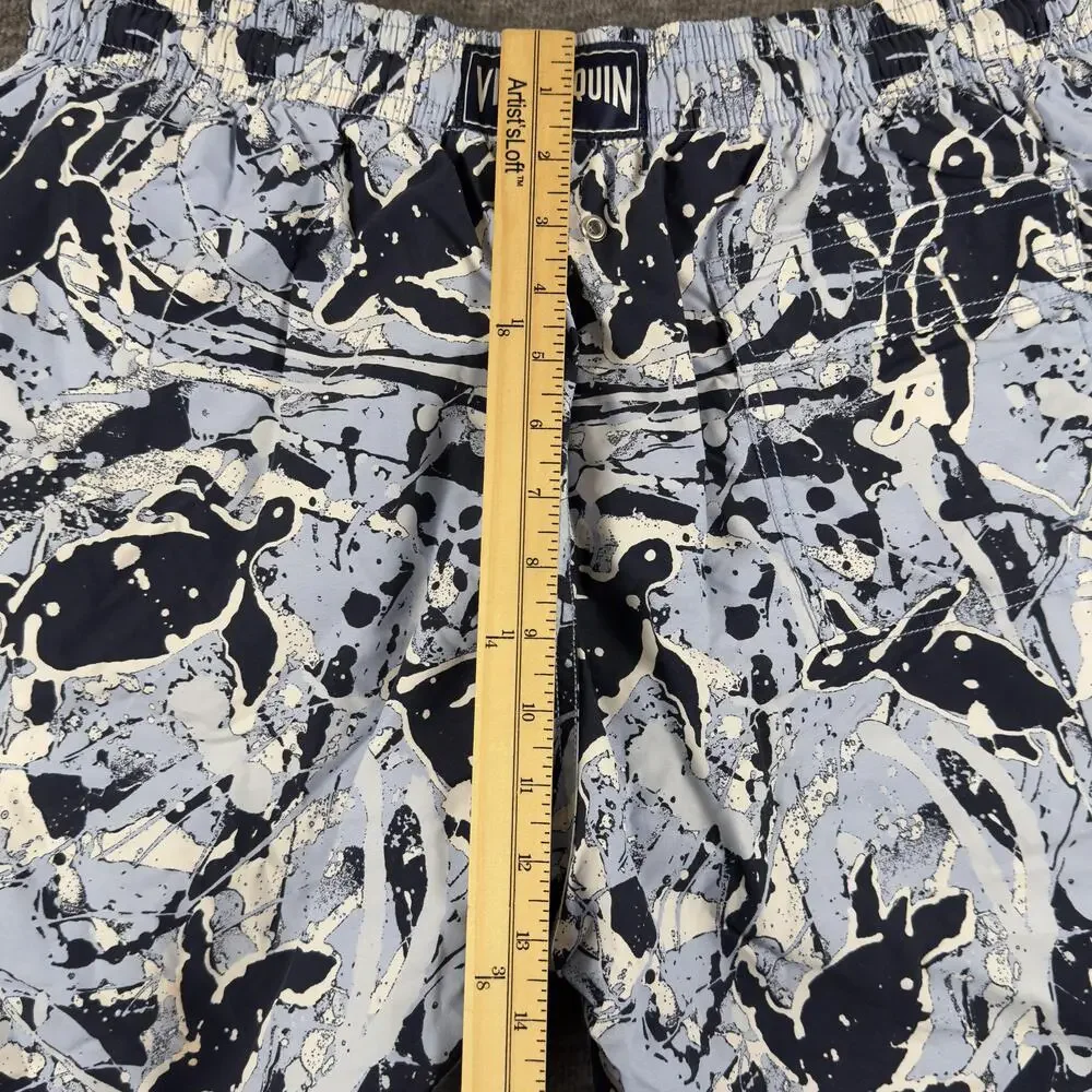 Vilebrequin Swim Shorts Mens 2XL Blue Turtle Print Trunks Mesh Lined Quick Dry